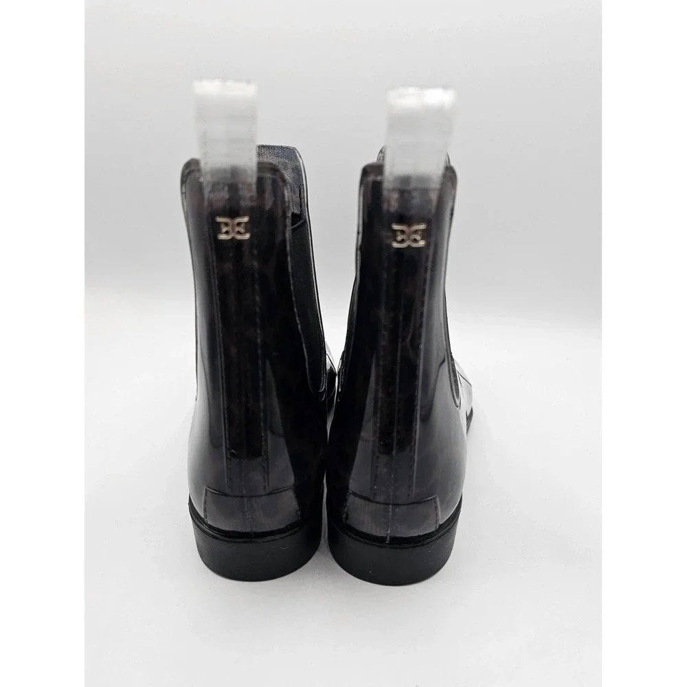 Sam Edelman Womens Tinsley Rain Boots Size 7 Leopard Print Rubber Almond‎ Toe
